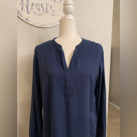 Tommy Hilfiger Navy and Green Polka Dot Blouse - Picture 2 of 6